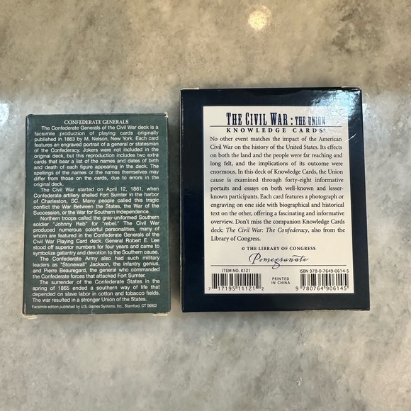 The Civil War Union Edition Knowledge Cards & Confederate General Playing Cards - Picture 5 of 5